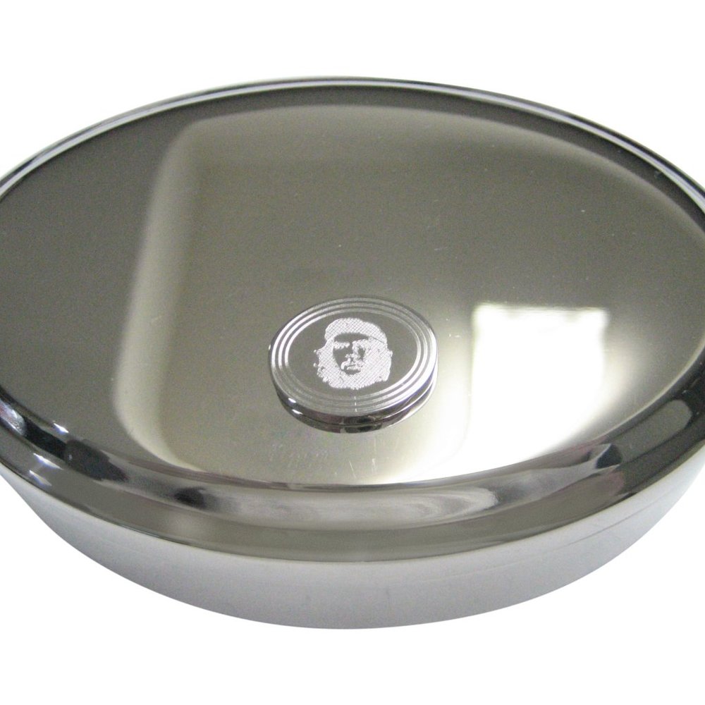 Etched Oval Che Guevara Oval Trinket Jewelry Box